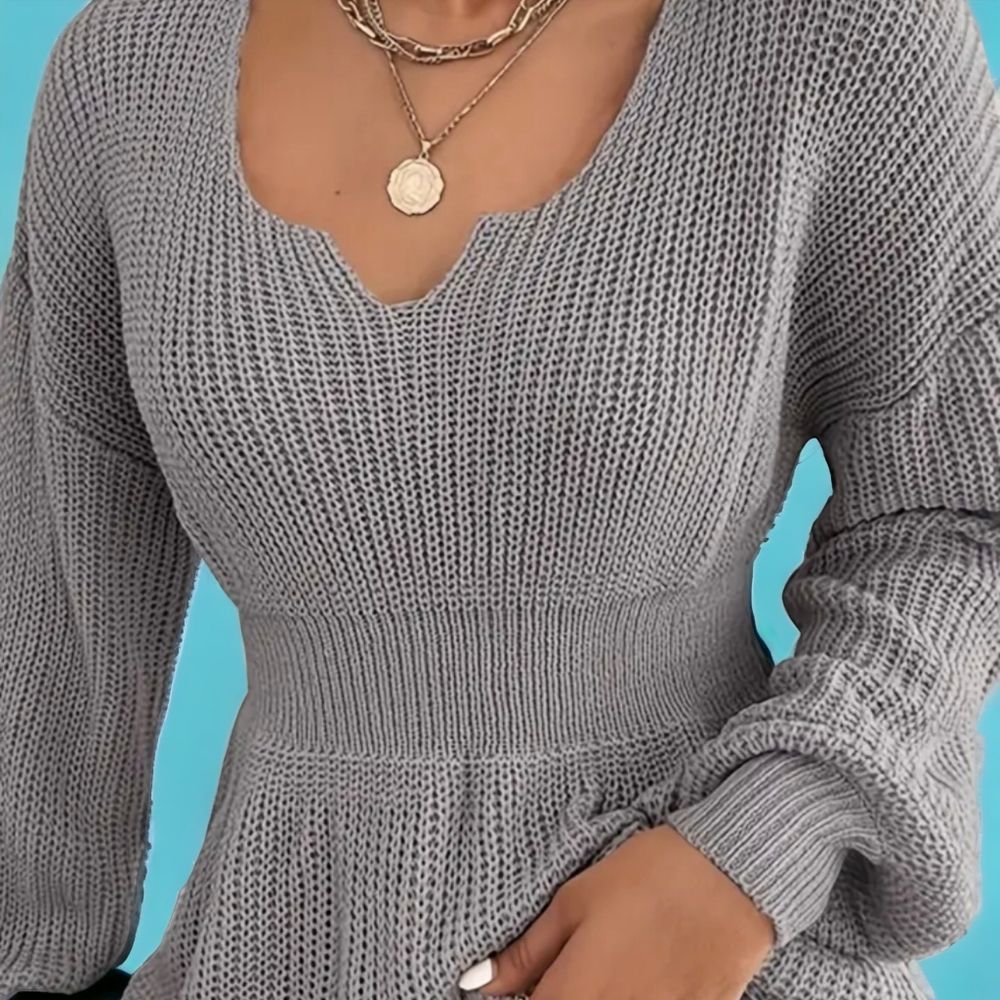 Solid Gray Woman's Sweater